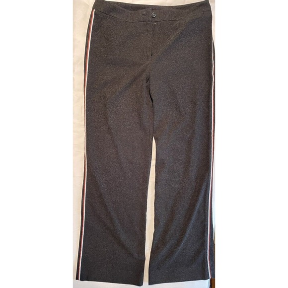 Vintage Anthropologie Gray Felt Trousers Womens 4 NWT Stripe Down Side Wide Leg - Picture 1 of 6